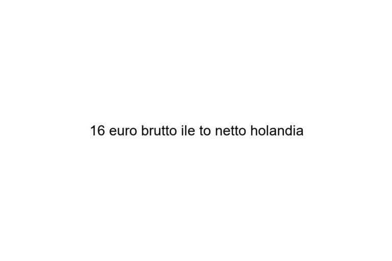 16 euro brutto ile to netto holandia